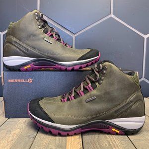 Womens Merrell Siren Traveler 3 Mid Waterproof Olive Purple Hiking Boot Size 7.5